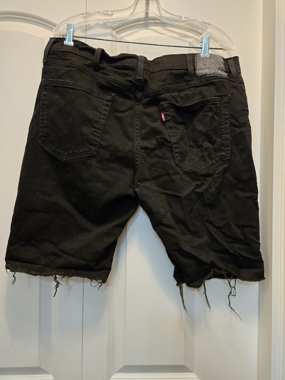 Levi's Mens 511 Black Cutoff Denim Shorts with Raw Hem
